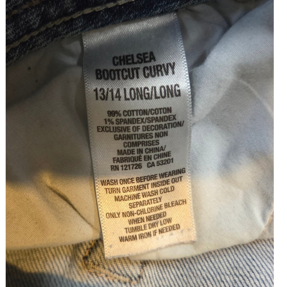 Aeropostale Chelsea Bootcut Curvy Jeans Light Wash Blue Denim 13/14 Long - Picture 6 of 9